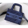 Dior Mini Book Tote Borse Replica Dior Tela mimetica Blu