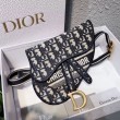 Dior Saddle Pouch Marsupio Oblique Tela Blu