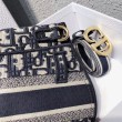 Dior Saddle Pouch Marsupio Oblique Tela Blu
