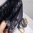 Dior Saddle Pouch Marsupio Oblique Tela Blu