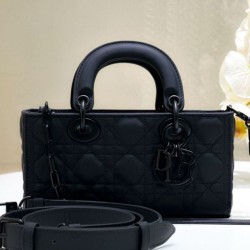 Borsa piccola Dior Lady D-Joy Nero ultra opaco Replica qualità specchio Replica Perfette Borsa piccola Dior Lady D-Joy Nero ultra opaco imitazioni