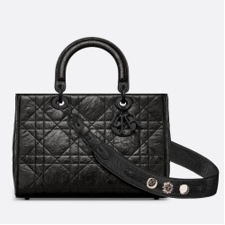 Replica Perfette Dior Medium Lady D-Sire Borsa My ABCDior Dior stropicciata nera imitazioni