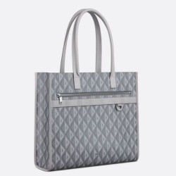 Replica Perfette Borse Firmate  tote Dior Safari CD Diamond Tela Grigia imitazioni