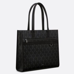Replica Perfette Borsa tote Dior Safari CD Diamond Tela Nera imitazioni