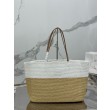 fedele Prada Borse Replica Alta Qualità tote grande Prada all'uncinetto in filato effetto rafia Beige/Bianco