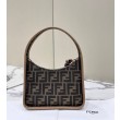Fendi Mini Fendessencehobo Fendi Bag Miniborsa in tessuto FF Marrone
