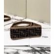Fendi Mini Fendessencehobo Fendi Bag Miniborsa in tessuto FF Marrone