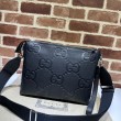 Imitazione Borsa Replica 1:1 a tracolla media Gucci Jumbo GG 696009 Nera