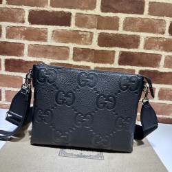 Imitazione Borsa Replica 1:1 a tracolla media Gucci Jumbo GG 696009 Nera