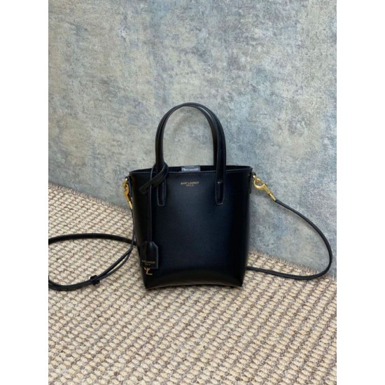 Imitazione Borsa tote YSL Saint Laurent mini Toy Shopping Nera