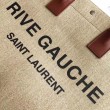 Imitazione Borsa tote YSL Saint Laurent Rive Gauche con manico marrone chiaro