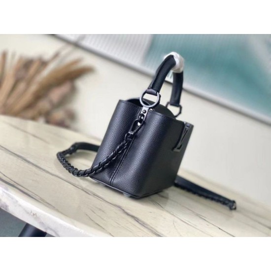 Replica Perfette Borsa mini Louis Vuitton Capucines East-West M23955 Nera imitazioni