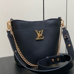 Borsa Louis Vuitton con lucchetto e passeggio M24006 Granulata nera Replica qualità specchio Replica Perfette Borsa Louis Vuitton con lucchetto e passeggio M24006 Granulata nera imitazioni