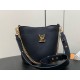 Replica Perfette Borsa Louis Vuitton con lucchetto e passeggio M24006 Granulata nera imitazioni