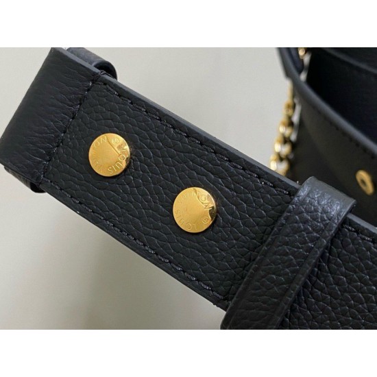 Replica Perfette Borsa Louis Vuitton con lucchetto e passeggio M24006 Granulata nera imitazioni