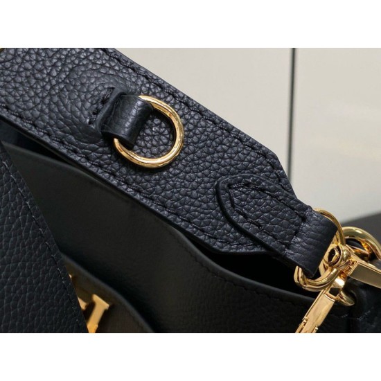 Replica Perfette Borsa Louis Vuitton con lucchetto e passeggio M24006 Granulata nera imitazioni