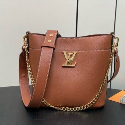 Borse Imitazioni Louis Vuitton con lucchetto e passeggio M24165 Marrone granulato Replica qualità specchio Replica Perfette Borse Imitazioni Louis Vuitton con lucchetto e passeggio M24165 Marrone granulato imitazioni
