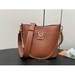 Borse Imitazioni Louis Vuitton con lucchetto e passeggio M24165 Marrone granulato Borse Imitazioni Louis Vuitton con lucchetto e passeggio M24165 Marrone granulato