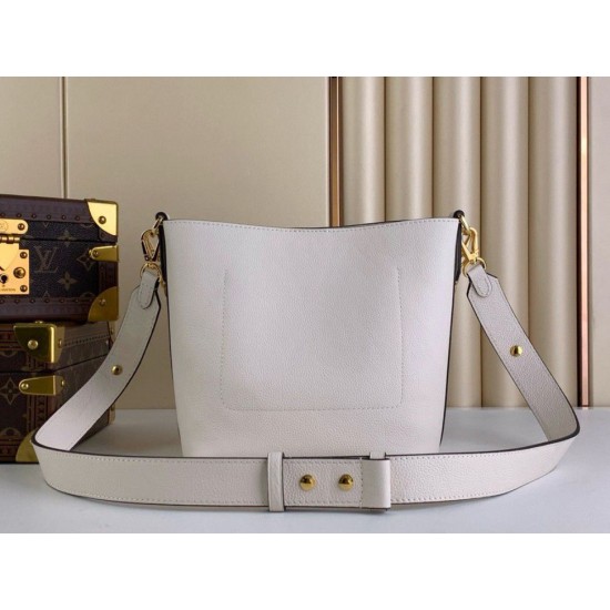 Borsa LV con lucchetto e passeggio granulata M24638 bianca Replica qualità specchio Replica Perfette Borsa LV con lucchetto e passeggio granulata M24638 bianca imitazioni