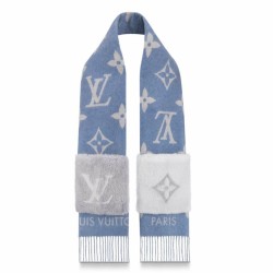 Replica Perfette Sciarpe Louis Vuitton Cold Reykjavik Cashmere Louis Vuitton M76342 Blu imitazioni