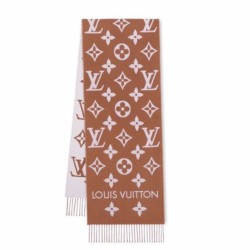 Replica Perfette Sciarpe Louis Vuitton LV Essential Louis Vuitton Lana M78935 Marrone imitazioni