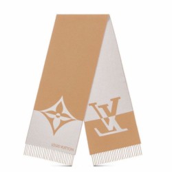 Replica Perfette Sciarpa doppia grafica Louis Vuitton M79098 Beige imitazioni