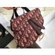 Marsupio Dior Saddle Tela bordeaux obliqua