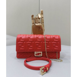 Portafoglio baguette Fendi su catena Borse Replica Fendi Rossa