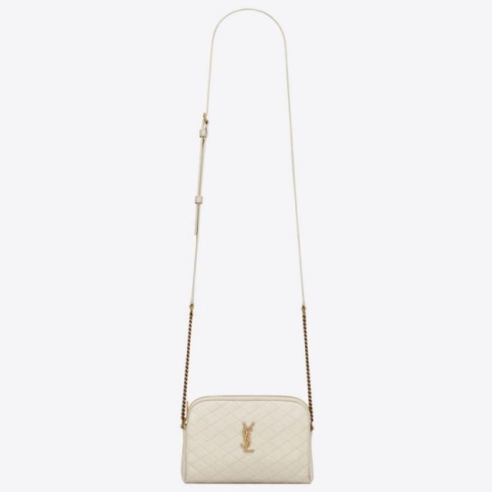 Pouch YSL Saint Laurent Gaby con cerniera bianco trapuntato