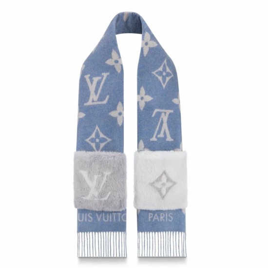 Sciarpe LV Cold Reykjavik Cashmere LV M76342 Blu