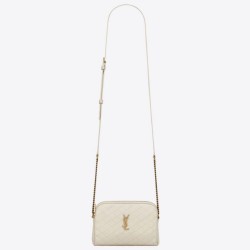 Replica Perfette Pouch YSL Saint Laurent Gaby con cerniera bianco trapuntato imitazioni