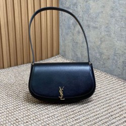 Replica Perfette  Perfetta a tracolla mezzaluna YSL Saint Laurent Mini Voltaire Nera imitazioni