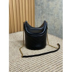 Borse Firmate Replica a secchiello YSL Saint Laurent Gaby con patta superiore nera