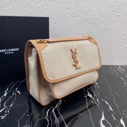 Borsa Niki media YSL Saint Laurent in tela di cotone Borsa Niki media YSL Saint Laurent in tela di cotone