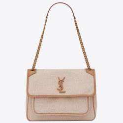 Borsa Niki media YSL Saint Laurent in tela di cotone