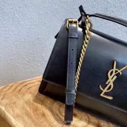 Borsa YSL Saint Laurent nuova media Sunset Nero Replica qualità specchio Replica Perfette Borsa YSL Saint Laurent nuova media Sunset Nero imitazioni