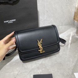 Borsa Replica 1:1 media YSL Saint Laurent Solferino Pelle di vitello nera qualità specchio Replica Perfette Borsa 1:1 media YSL Saint Laurent Solferino Pelle di vitello nera imitazioni