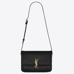 Replica Perfette Borsa  1:1 media YSL Saint Laurent Solferino Pelle di vitello nera imitazioni