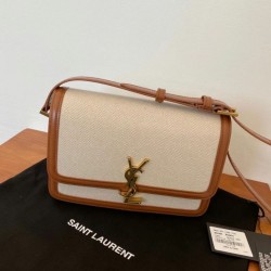 Imitazione Borsa media YSL Saint Laurent Solferino in tela con pelle di vitello Replica qualità specchio Replica Perfette Imitazione Borsa media YSL Saint Laurent Solferino in tela con pelle di vitello imitazioni