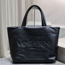 Borsa tote imbottita larga YSL Saint Laurent in nappa nera Replica qualità specchio Replica Perfette Borsa tote imbottita larga YSL Saint Laurent in nappa nera imitazioni