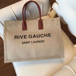 Imitazione Borsa tote YSL Saint Laurent Rive Gauche con manico marrone chiaro Replica qualità specchio Replica Perfette Imitazione Borsa tote YSL Saint Laurent Rive Gauche con manico marrone chiaro imitazioni