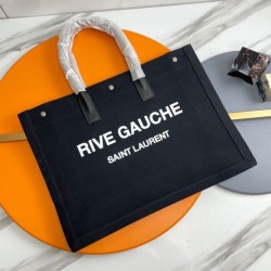 Borsa tote YSL Saint Laurent Rive Gauche Lino nero e Replica qualità specchio Replica Perfette Borsa tote YSL Saint Laurent Rive Gauche Lino nero e imitazioni