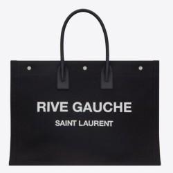 Replica Perfette Borsa tote YSL Saint Laurent Rive Gauche Lino nero e imitazioni
