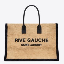 Replica Perfette Imitazioni borse griffate tote YSL Saint Laurent Rive Gauche Rafia beige e imitazioni