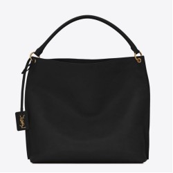 Replica Perfette Borsa YSL Saint Laurent Tag Hobo Pelle di vitello nera imitazioni