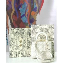 Borsa Christian Dior Lady Dior Ultra-Matte White imitazioni perfette