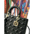 Borse Replica tote grande Christian Dior Supple Lady Dior M0584 oro nero Borse Replica tote grande Christian Dior Supple Lady Dior M0584 oro nero