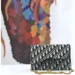 Christian Dior Oblique Saddle Woc Chain Bag M5620 Nero imitazioni perfette