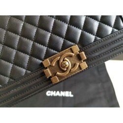 Riproduzione Fedele Boy Classic Flap Borse A67086 Nero Pelle di Agnello imitazioni Replica Alta Qualità Boy Classic Flap Borse A67086 Nero Pelle di Agnello