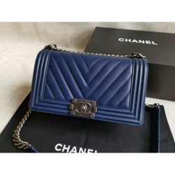 Replica Alta Qualità Boy Classic Chevron Flap Borse A67086 Blu